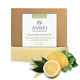 ASAVO Premium Naturseife Zitronenfit BIO, handgemachte Seife mit Bio-Karitébutter, mit dem Duft von...