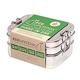 ECOlunchbox Three-in-One, 3-teilige Brotdose aus Edelstahl , Lunchbox , Bento Box